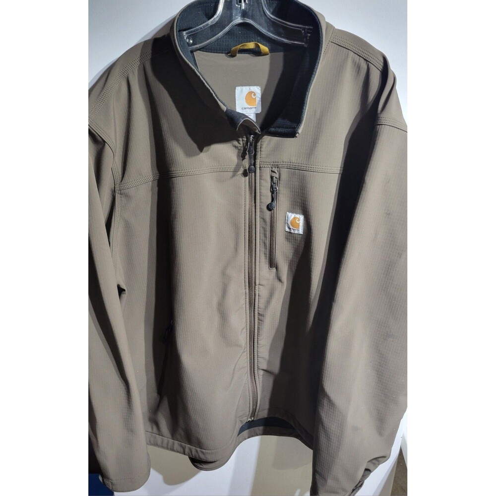 Carhartt Jacket Mens 3XL Brown Softshell Zip Workwear 102233